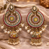 Pastel Kundan Pearl Chandbali Jhumka Earrings 4 ChatGPT Image Feb 25 2026 09 04 19 PM