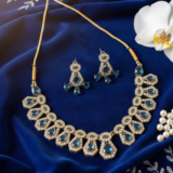 Royal Sapphire Teardrop Polki Bridal Jewellery Set 5 Gemini Generated Image cjbvwxcjbvwxcjbv