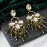 Olive Green Crystal Teardrop Statement Earrings 7 Gemini Generated Image clvmjtclvmjtclvm