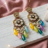 Multicolor Floral Pearl Drop Statement Earrings 6 Gemini Generated Image ft8z3eft8z3eft8z