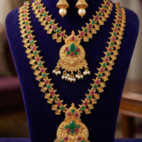 Exquisite 2-Layer Kempu Stone Temple Jewelry Set with Jhumkas 4 Gemini Generated Image i62zrni62zrni62z