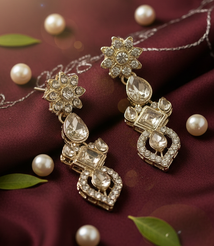 Elegant Silver-Plated Crystal Jewellery Set 2 Elegant Silver-Plated Crystal Jewellery Set