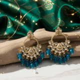 Blue Crystal Kundan Bridal Earrings 6 Gemini Generated Image r6e6lpr6e6lpr6e6