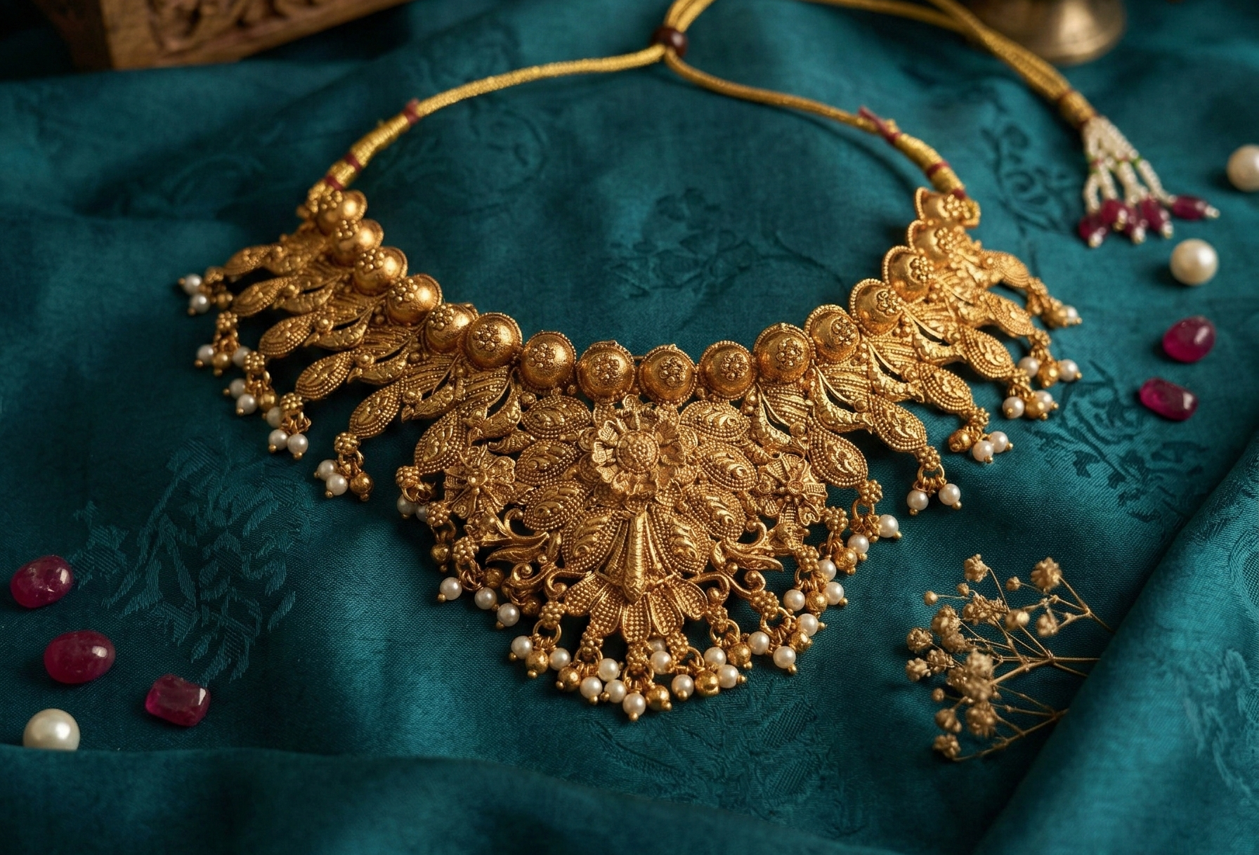 Intricate Temple-Style Choker and Long Necklace Set 2 Intricate Temple-Style Choker and Long Necklace Set