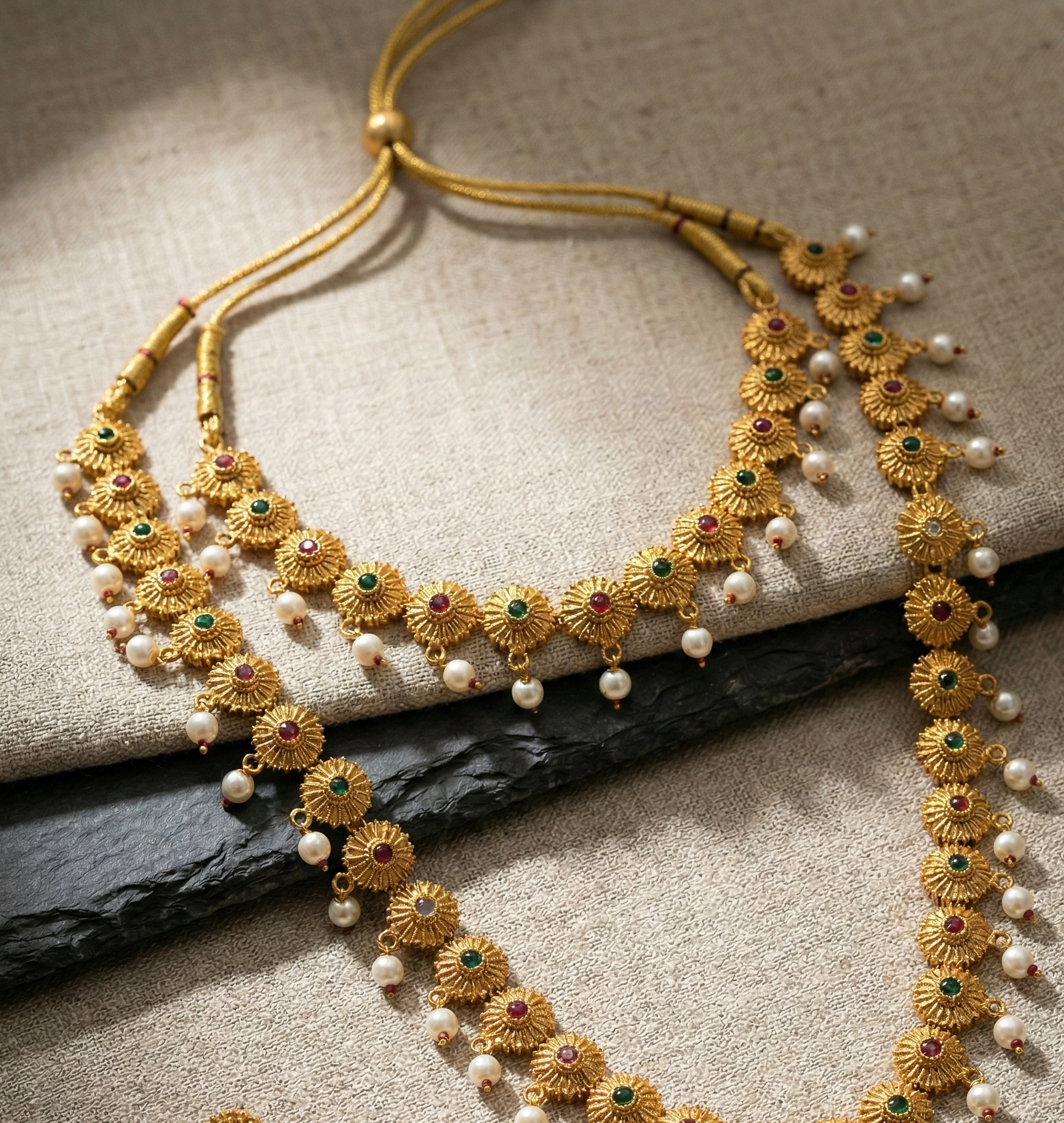 Exquisite traditional multi-layered pearl jewelry set 1 Exquisite traditional multi-layered pearl jewelry set