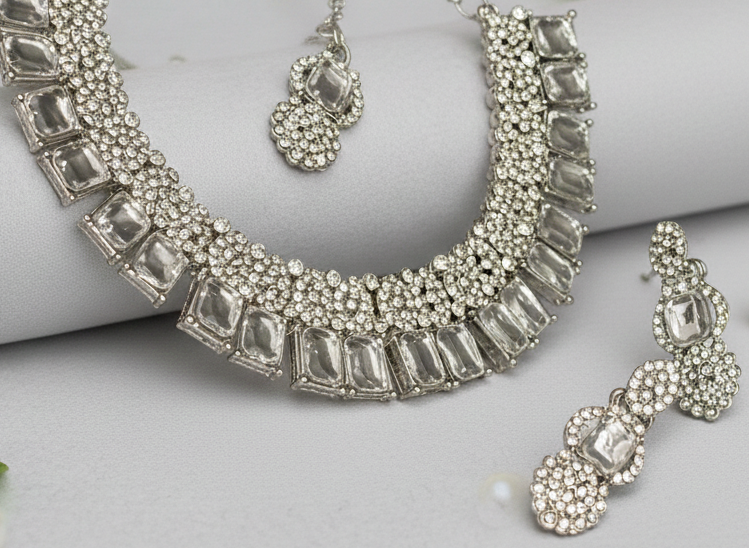 Radiant Silver-Tone Crystal Set 3 Radiant Silver-Tone Crystal Set