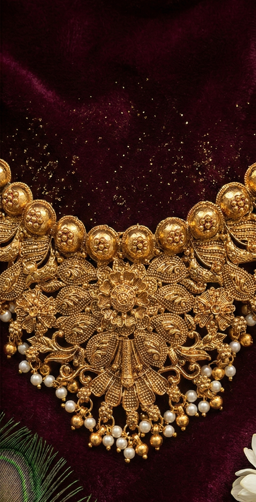 Intricate Temple-Style Choker and Long Necklace Set 5 Intricate Temple-Style Choker and Long Necklace Set