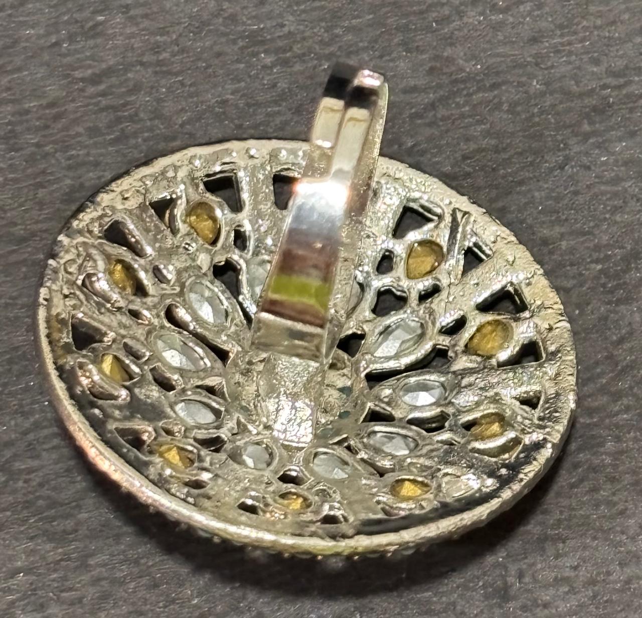 Turquoise Floral Crystal Statement Ring 4 Turquoise Floral Crystal Statement Ring