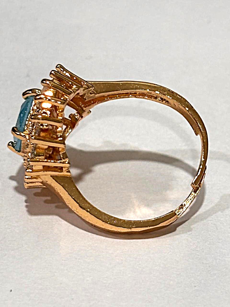 Majestic Sky Blue Crystal Sunburst Cocktail Ring 4 Majestic Sky Blue Crystal Sunburst Cocktail Ring