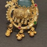 Antique Gold Temple Elephant Ring with Hanging Bells 5 IMG 20260214 WA0136
