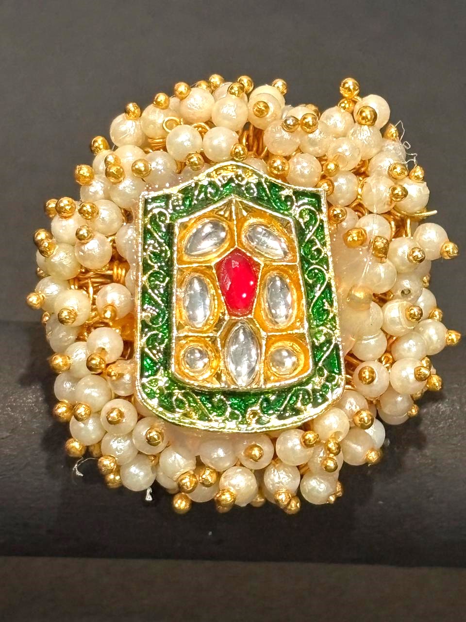 Traditional Moti Shield Ring 5 Traditional Moti Shield Ring