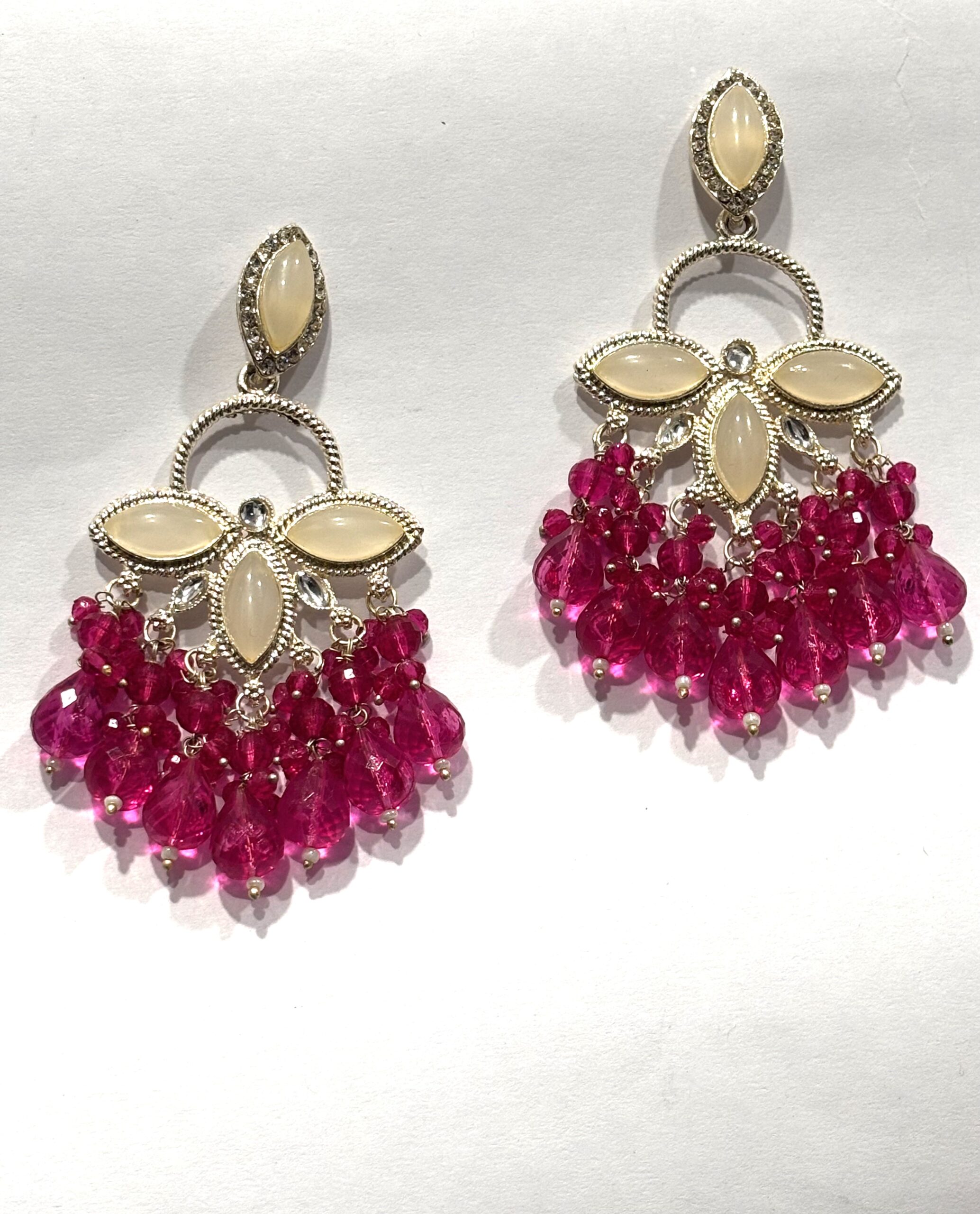 Pink Noor Crystal Drop Earrings 6 Pink Noor Crystal Drop Earrings