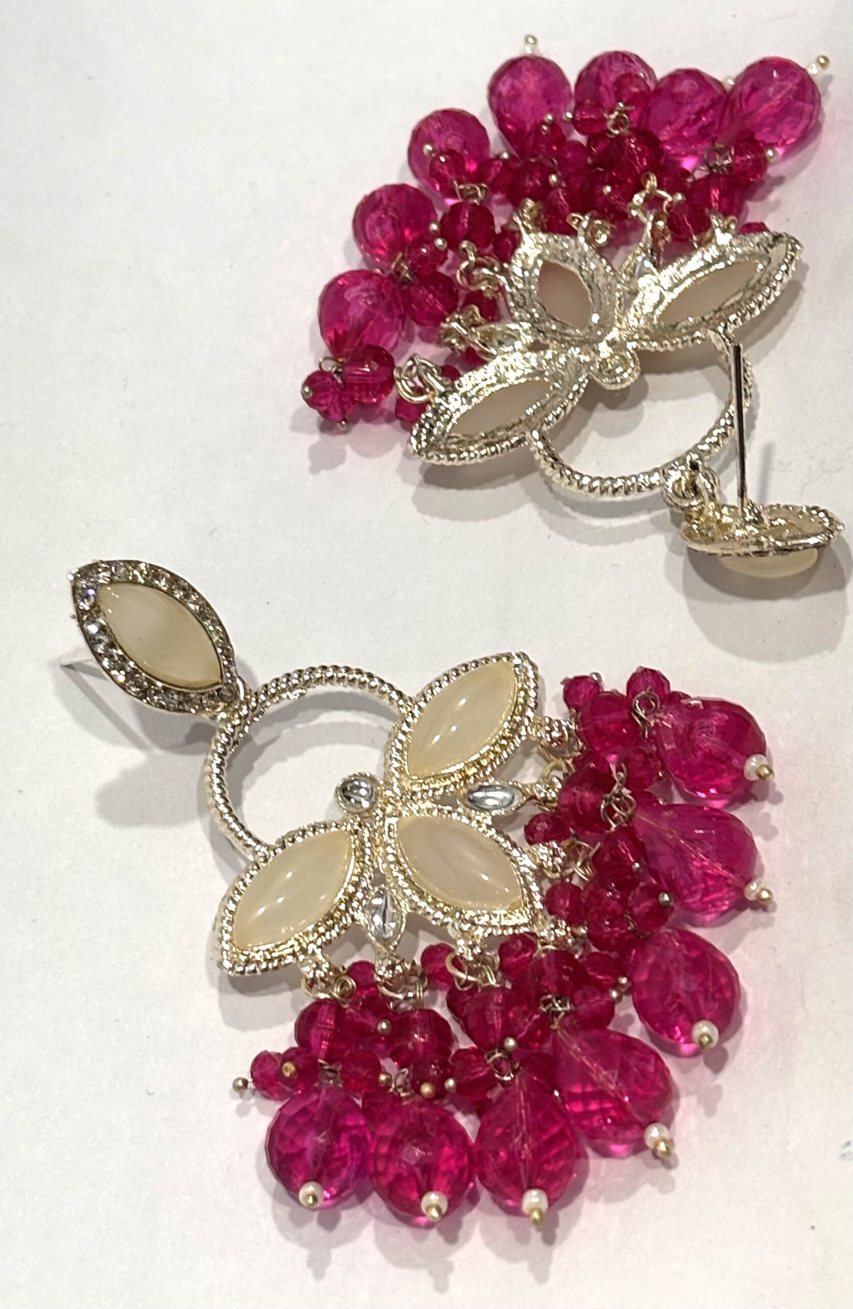 Pink Noor Crystal Drop Earrings 3 Pink Noor Crystal Drop Earrings