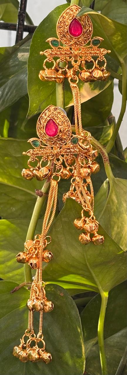 Heritage Kashmiri Gold-Plated Jhumka Earrings 3 Heritage Kashmiri Gold-Plated Jhumka Earrings