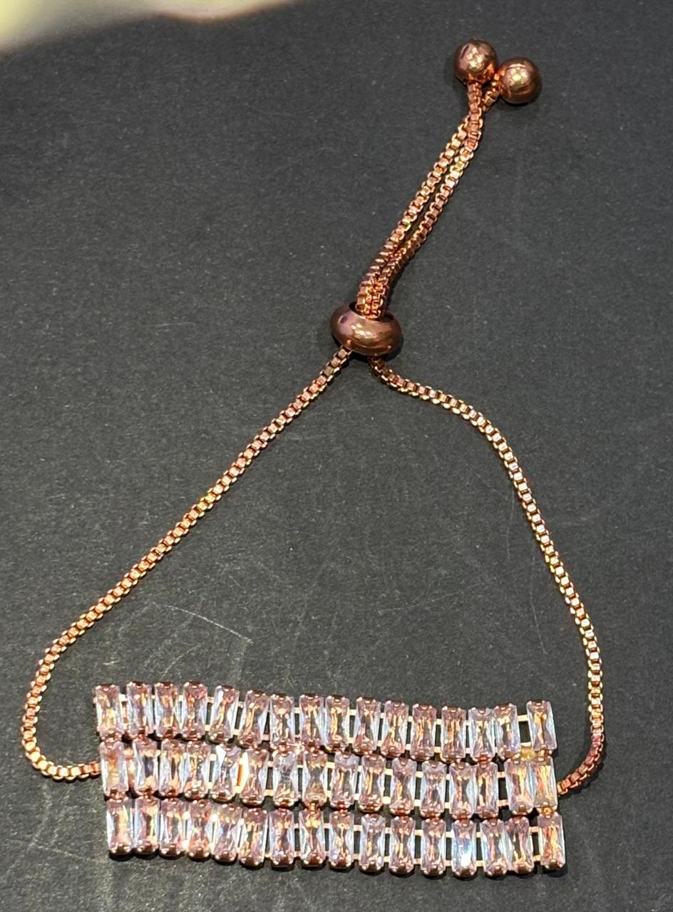 Rose Gold Crystal Adjustable Bracelet 2 Rose Gold Crystal Adjustable Bracelet