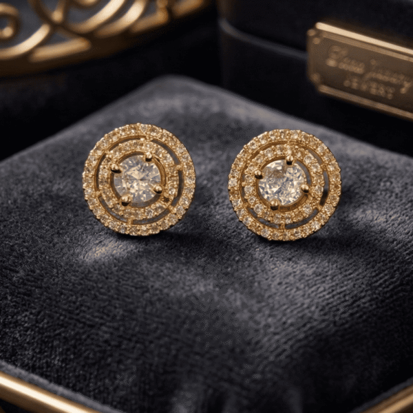 Elegant crystal round stud earrings for women