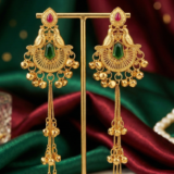 Heritage Kashmiri Earrings with Golden Bead Cascades 4 Gemini Generated Image gma5qtgma5qtgma5