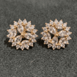 Elegant crystal floral stud earrings for women