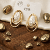 18K Gold Plated Abstract Loop Crystal Earrings