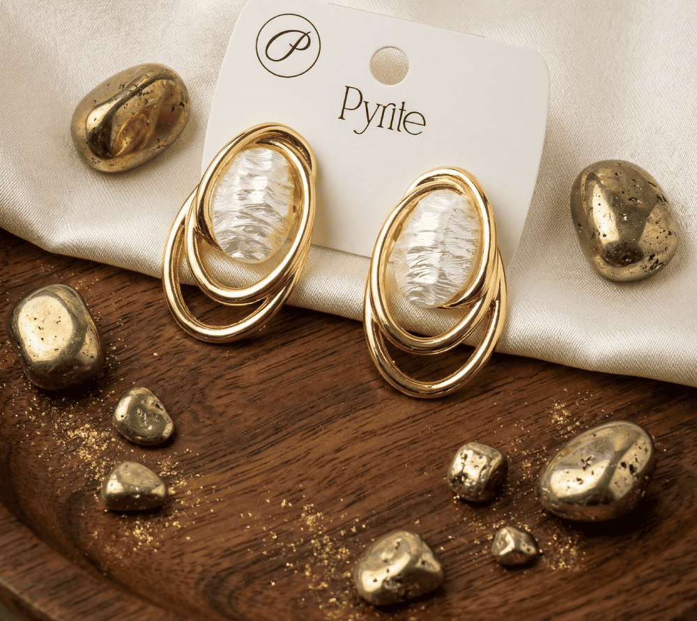 18K Gold Plated Abstract Loop Crystal Earrings 18K Gold Plated Abstract Loop Crystal Earrings