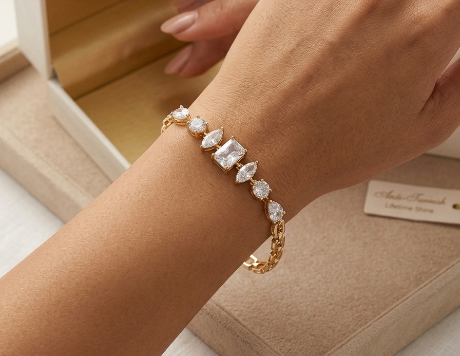 Multi-Shape CZ Tennis Bracelet by Luxe Collective 1 Multi-Shape CZ Tennis Bracelet by Luxe Collective