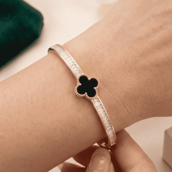 Elegant Clover Charm 18K Gold Plated Bracelet | Soumradhika
