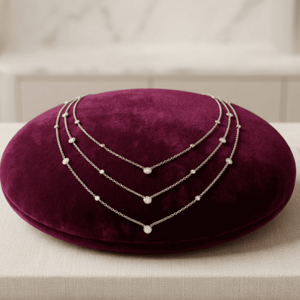 Elegant multi layer diamond style necklace for women minimal jewellery