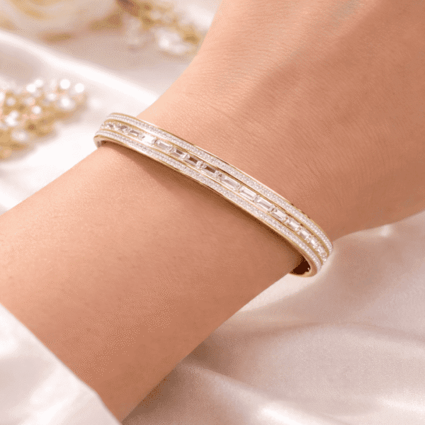 Luxury Dual-Line Crystal 18K Gold Plated Bracelet